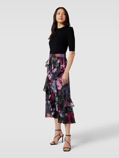 Ted Baker Midikleid in Two-Tone-Machart Modell 'ROWANA' Black 1