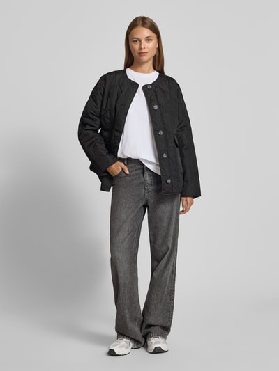 Vero Moda Regular fit gewatteerd jack met enkele knoopsluiting, model 'MILLIE' Zwart - 1
