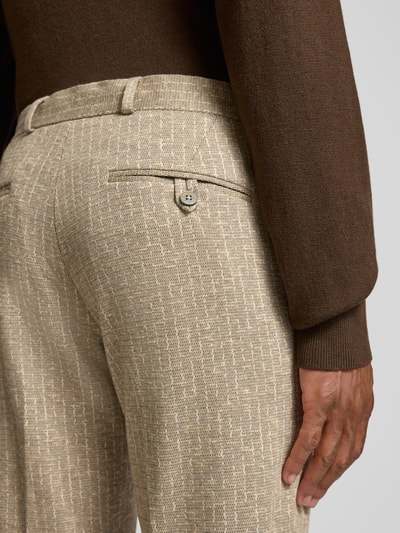Zuitable Slim fit broek met linnen Beige - 3