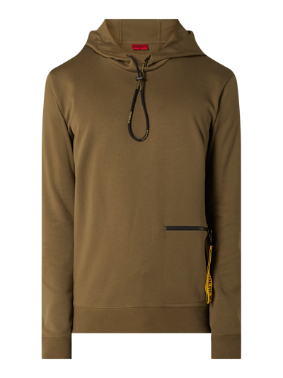 HUGO Hoodie mit Reißverschlusstasche Modell 'Deauty' Oliv 2