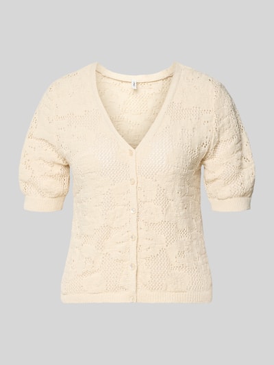ONLY Regular Fit Strickjacke mit Baumwoll-Anteil Modell 'CHLOE' Ecru 2