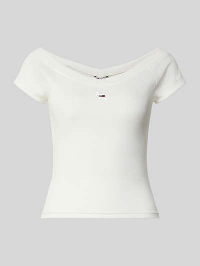 Tommy Jeans Slim Fit T-Shirt aus Baumwoll-Mix Weiss 2