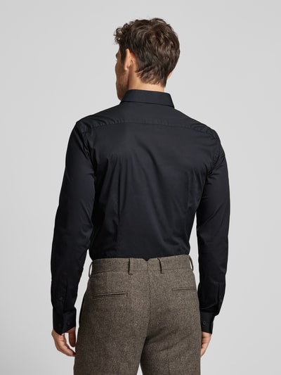 Casual Friday Slim fit vrijetijdsoverhemd met kentkraag, model 'Palle' Zwart - 5