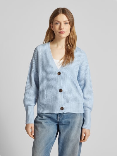 Vero Moda Regular Fit Strickjacke mit Ballonärmeln Modell 'LEA' Hellblau 4