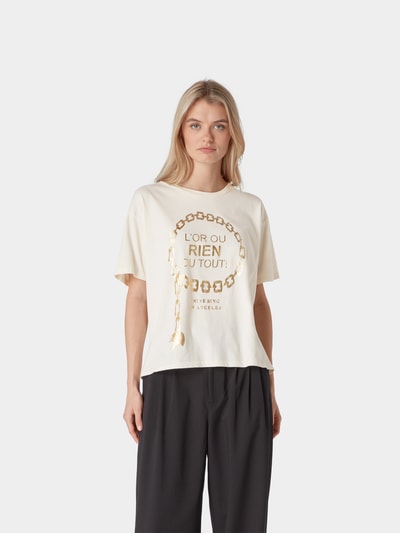 Anine Bing T-Shirt mit Label-Print Offwhite 4