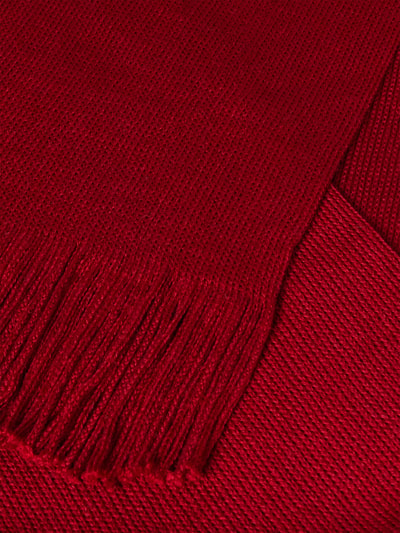 Christian Berg Men Schal in unifarbenem Design mit Fransen Rot 2