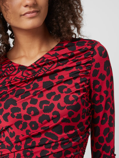 Love Moschino Kleid mit Leopardenmuster Rot 3