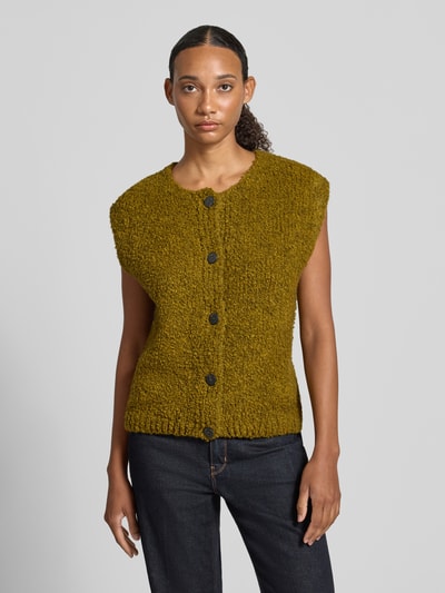 Rich & Royal kamizelka o kroju regular fit z dodatkiem wełny w imitacji bouclé Musztardowy 4