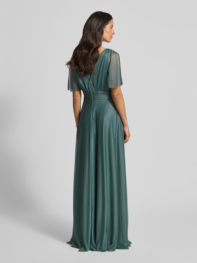 Christian Berg Cocktail Abendkleid mit V-Ausschnitt Schilf Melange 5