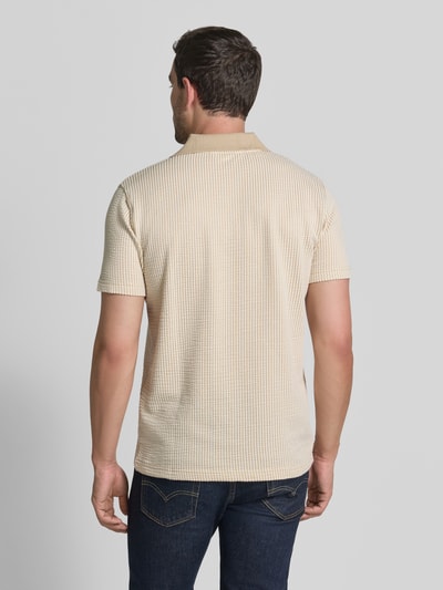 Selected Homme Koszulka polo w kroju regular fit o wyglądzie seersucker model 'MARNI' Écru 5