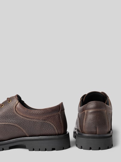 Selected Bootsschuhe aus Rindsnappa mit Profilsohle Dunkelbraun 2