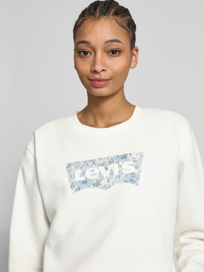 Levi's® Sweatshirt mit Label-Print Modell 'EVERYDAY' Ecru 3