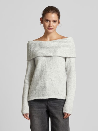 Gina Tricot Gebreide pullover in off shoulder-look Lichtgrijs - 4