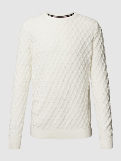 Lindbergh Gebreide pullover met structuurmotief Offwhite - 2