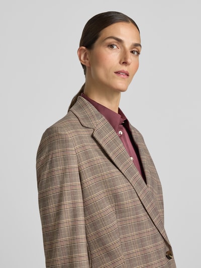 Jake*s Collection Regular Fit Kurzblazer aus Viskose-Mix Schoko 3