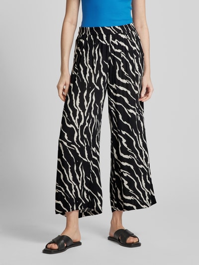 Kaffe Wide leg stoffen broek met verkort model, model 'dacia' Zwart - 4