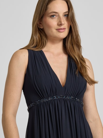 Jake*s Cocktail Abendkleid mit Ziersteinbesatz Marine Melange 3