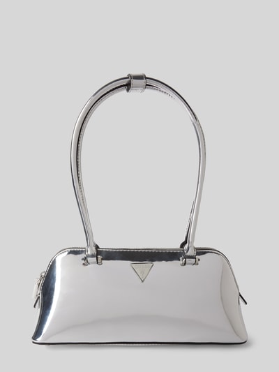 Guess Handtasche mit Label-Applikation Modell 'ARNELA' Silber 2