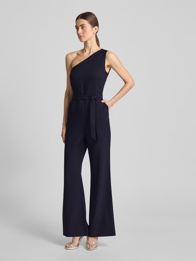 comma Jumpsuit met strikceintuur Marineblauw - 1