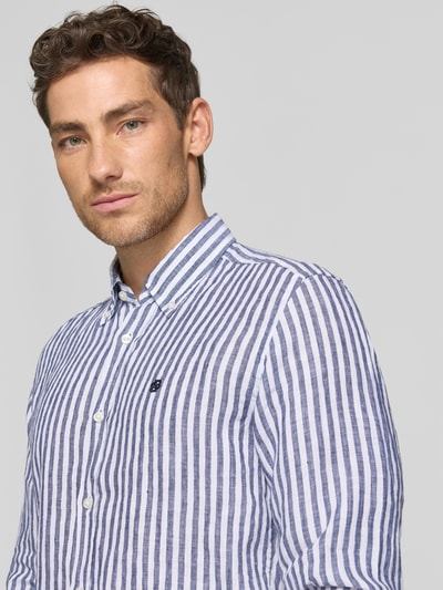 BOSS Regular Fit Leinenhemd mit Button-Down-Kragen Modell 'H-LIAM-BD' Marine 3