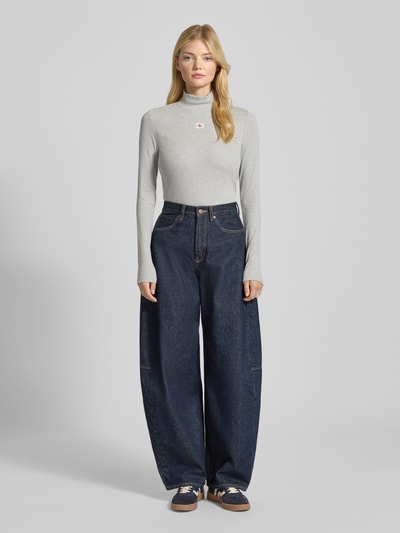 Calvin Klein Jeans Longsleeve mit Stehkragen Hellgrau 1
