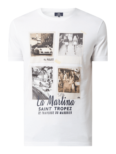 La Martina Regular Fit T-Shirt mit Logo-Print  Weiss 2