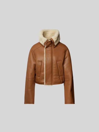 Victoria Beckham Jacke in Leder-Optik Cognac 2