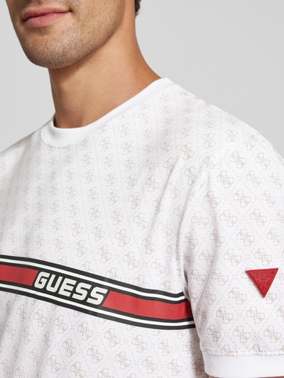 Guess Activewear T-Shirt mit Logo-Muster Modell 'JAMEY' Weiss 3