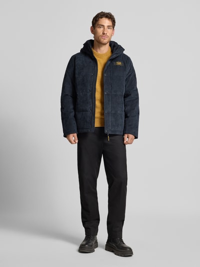 PME Legend Gewatteerd jack van corduroy met labeldetail Marineblauw - 1