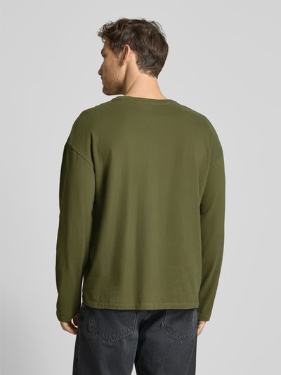 American Vintage Longsleeve mit Label-Print Khaki 5