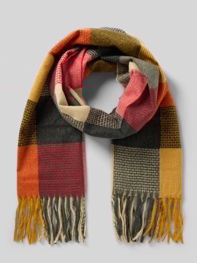 Kurt Beines Schal mit Fransen Modell 'happy' Rot 1