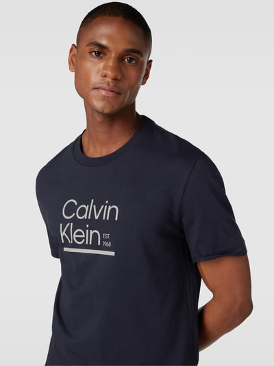 CK Calvin Klein T-Shirt aus Baumwolle mit Label-Detail Marine 3