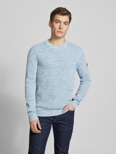 camel active Strickpullover aus reiner Baumwolle Blau 4