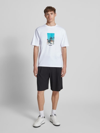 REVIEW Regular Fit T-Shirt aus Baumwoll-Viskose-Mix Weiss 1