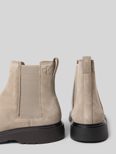 Calvin Klein Jeans Chelsea-Boots aus Leder-Textil-Mix mit elastischen Einsätzen Taupe 2
