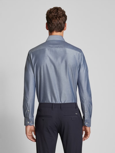 Profuomo Slim fit zakelijk overhemd met haaikraag, model 'Cutaway' Jeansblauw - 5