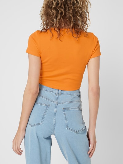 Only Cropped Shirt mit Rippenstruktur Modell 'Mia'  Orange 5