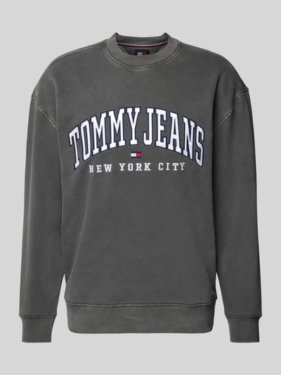 Tommy Jeans Relaxed fit sweatshirt met labelstitching Zwart - 2