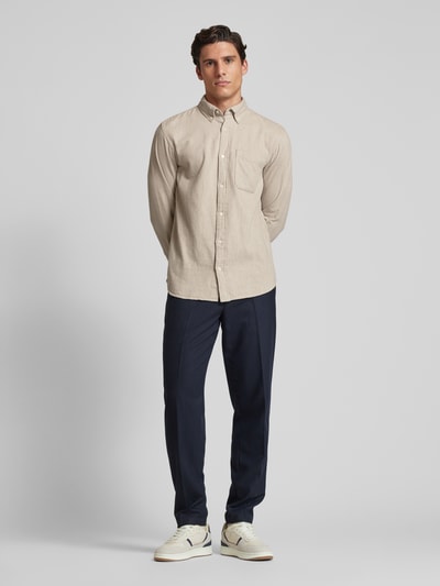 Jack & Jones Premium Freizeithemd mit Button-Down-Kragen Modell 'BROOK' Offwhite 1