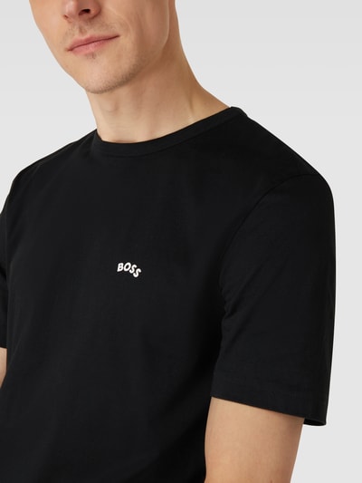 BOSS Green T-Shirt mit Label-Print Modell 'Tee Curved' Black 3