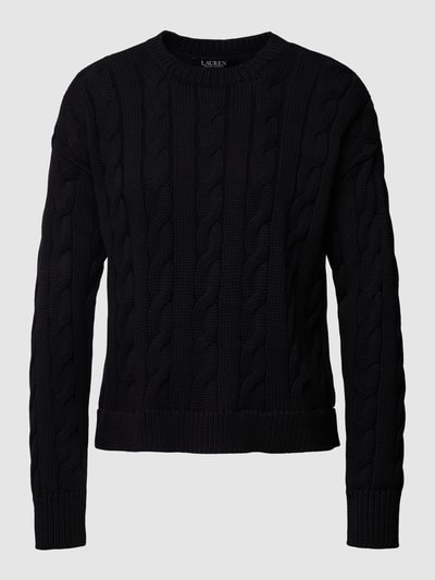 Lauren Ralph Lauren Strickpullover mit Zopfmuster Modell 'VALIZA' Black 2