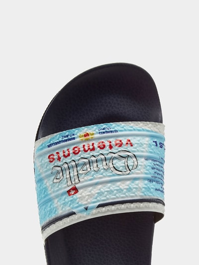 VETEMENTS Slides aus Leder Blau 2