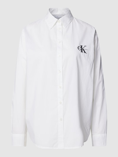 Calvin Klein Jeans Hemdbluse mit Label-Stitching Weiss 2