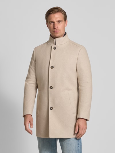 MCNEAL Lange jas met opstaande kraag en steekzakken Beige - 4