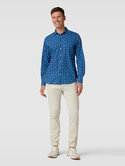 MC2 Saint Barth Shirt met all-over bloemenmotief, model 'SIKELIA' Marineblauw - 1