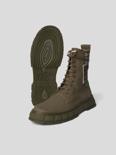 Viron Unisex Schnürboots mit Statement-Patch Khaki 4