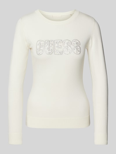 Guess Strickpullover mit Label-Detail Modell 'PARIS' Offwhite 1