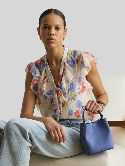 Lauren Ralph Lauren Torebka do ręki z naturalnej skóry Niebieski 6