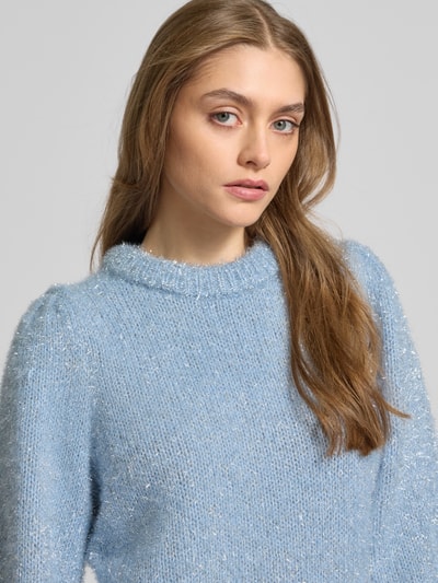 Only Regular Fit Strickpullover mit Effektgarn Modell 'ANNI' Hellgrau 3