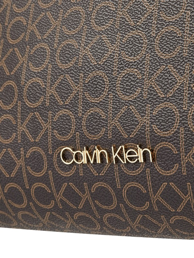 CK Calvin Klein Torba shopper ze wzorem z logo  Ciemnobrązowy 2